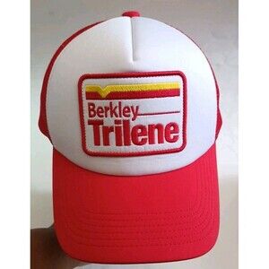 Berkley Trilene Fishing Line Snapback Cap Hat Red White Dad Fisherman Retro New